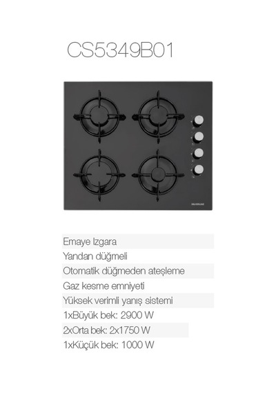 Silverline BO6501B01 - CS5349B01 - 3481 Flam 60 Siyah Ankastre Set