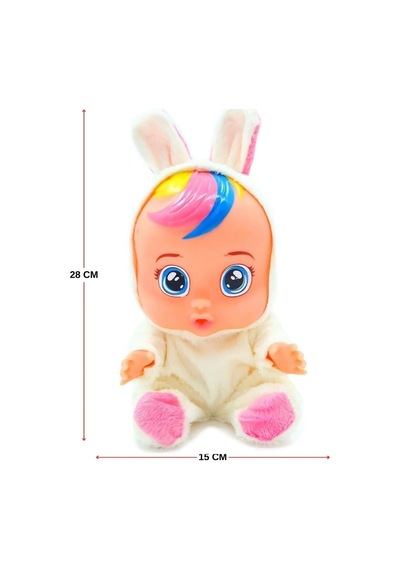 Beyaz Kostümlü Ağlayan Ve Konuşan Et Bebek Emzikli Ve Biberonlu İnteraktif Oyuncak Bebek