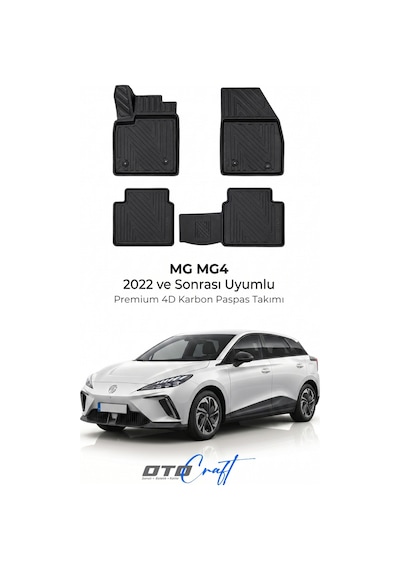 Otocraft Mg Mg4 2022+ Araca Özel 4d Karbon Oto Paspas Havuzlu Tam Set