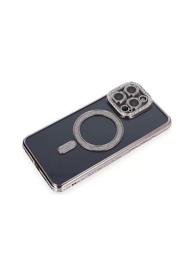 Newface Apple İphone 14 Pro Kılıf Joke Simli Magneticsafe Kılıf - Gri