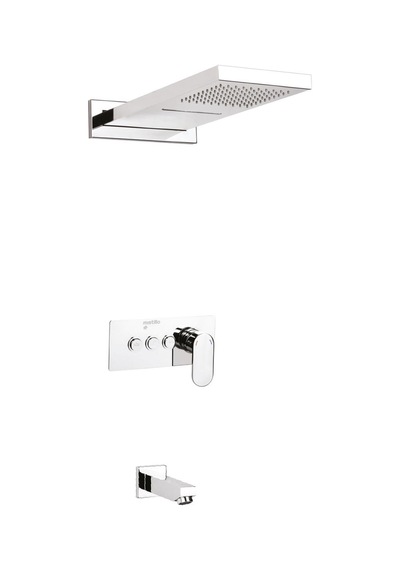 Ankastre Duş Seti 550x220 Mm Şelale&yağmur Panel 3 Yönlü Butonlu Sus 304 Paslanmaz Pirinç Krom Kap