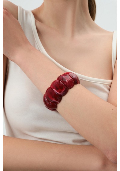 Bordo Bubble Form Bileklik