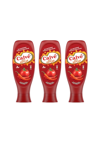 Calve Ketçap Acılı 610 Gr X 3 Adet