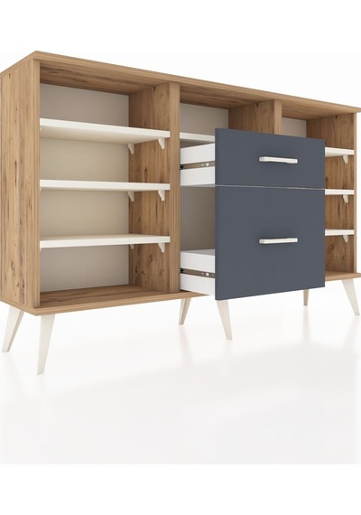 Arges Konsol 7 Raflı 2 Çekmeceli 132x30x83 Çam-aytaşı/antrasit Aytaşı/antrasit Arges Konsol 7 Raflı 2 Çekmeceli 132x30x83 Çam-aytaşı/antrasit Aytaşı/antrasit