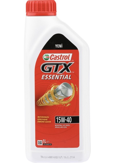 2 Adet Castrol Gtx Esential 15w-40 Motor Yağı 1l