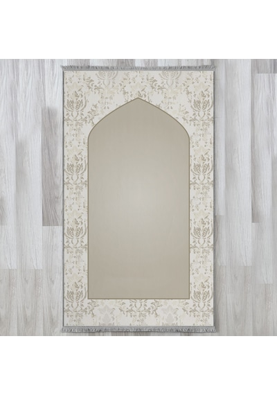 Evaşk Namazlık Dokuma Halı Kaymaz Muslumana Seccade80 x 130 Bej EVASK805B80