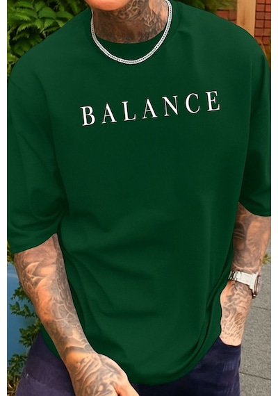 Balance Baskılı Unisex Tshırt Yeşil