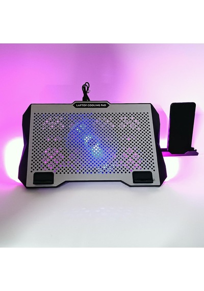 Ga47 Gaming Dizüstü Bilgisayar Soğutucu Laptop Standı 12cm Fan Rgb Led Telefon Tutucu Yükseklik Ayarlı
