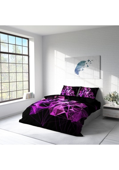 Monohome Purple Diamonds 3D Çift Kişilik Nevresim Takımı Mor