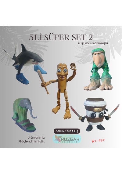 Tung Tung Tung Sahur Karakterleri 5'li Set 2