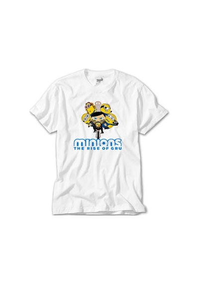 Minions Ride Bikes Beyaz Tişört Beyaz