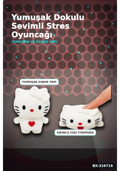 Squishy Hello Kitty Kalp Figürlü Yumuşak Stres Oyuncağı 12 Adet Karışık Renk Seti Bx-316716