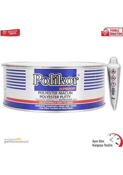 Polikor Süper Soft Çelik Macunu 900 Gram + Macun Sertleştirici