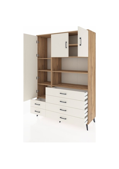 Hyperion Dolap 8 Raflı 6 Çekmeceli 3 Kapaklı 132x44x195 Çam-a... Çam Hyperion Dolap 8 Raflı 6 Çekmeceli 3 Kapaklı 132x44x195 Çam-a... Çam