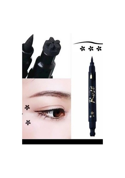 3b Trend Çift Uçlu Çiçek Desenli Kalem Eyeliner 001 Black