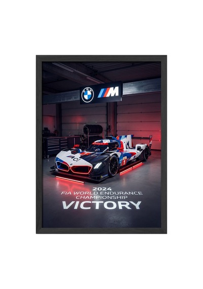 Bmw M Hybrid Siyah Ahşap Çerçeveli Poster, Dekoratif Araba Duvar Tablosu
