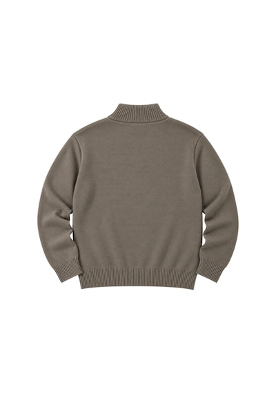 Battalmoda Erkek Büyük Beden Vizon Hattush Fermuarlı Dik Yaka Triko Kazak 3xl-4xl-5xl-6xl