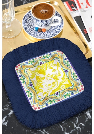 Barok Motifli Saçaklı Dekor Peçetesi - Akdeniz Stili Sarı Lacivert Bohem Bardak Altlığı Mendil Sedefli Göl Pembe Barok Motifli Saçaklı Dekor Peçetesi - Akdeniz Stili Sarı Lacivert Bohem Bardak Altlığı Mendil Sedefli Göl Pembe