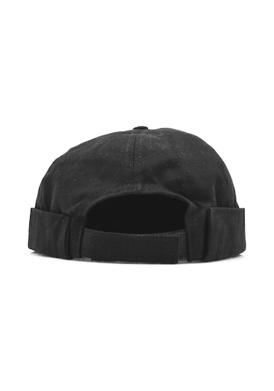 Külah Siyah Hiphop Docker Şapka %100 Pamuk Katlamalı Cap Siyah-Standart