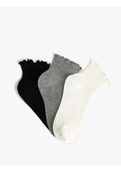 Koton Çok Renkli Fırfır Detaylı 3'lü Patik Çorap Seti Gri Melanj 5sak80332aa GRİ MELANJ Koton Çok Renkli Fırfır Detaylı 3'lü Patik Çorap Seti Gri Melanj 5sak80332aa GRİ MELANJ