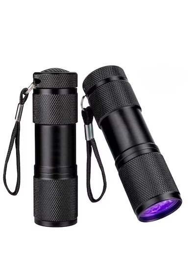 Fenerix 9 Led Ultraviyole El Feneri, 395 Nm Uv Fener Mat Siyah