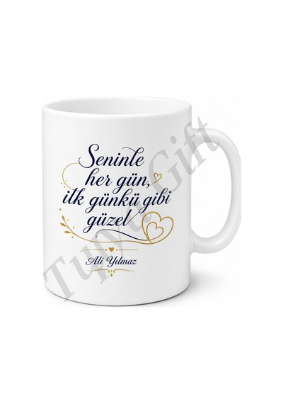 Dünyanın En İyi Kocası Yazılı Baskılı Kupa Bardak Eşe Hediye Beyaz / Çok Renkli