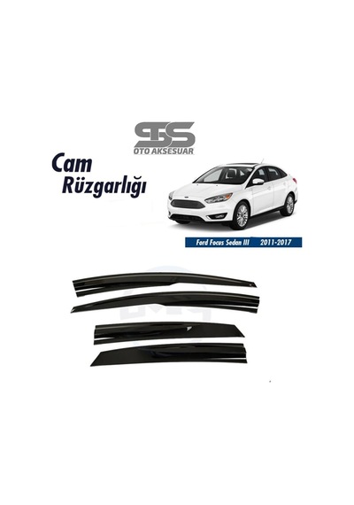 Cam Rüzgarlığı Ford Focus 2011-2017 Sedan Mügen Tip Piano Black (STS OTO AKSESUAR)
