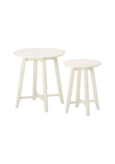 Ikea Kragsta Sehpa Seti, Beyaz