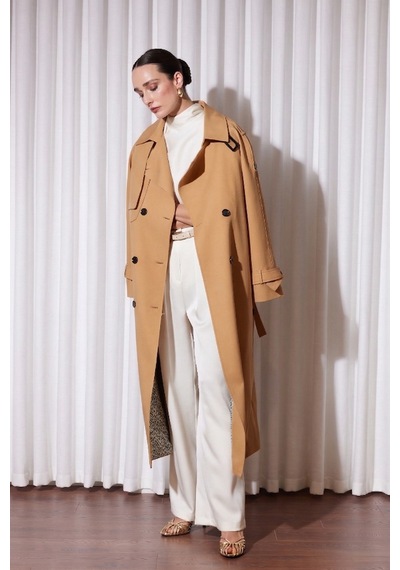 Missemramiss Rose Astar Detaylı Trençkot 5343 Camel