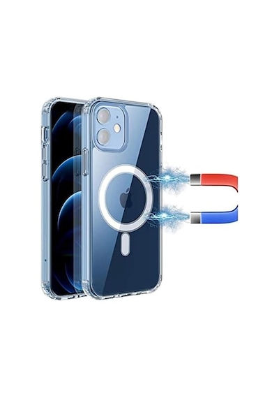 İphone 14 Pro Max İçin Magsafe Özellikli Çok Şık Şeffaf Kılıf Kristal Full Koruma 50 x 22