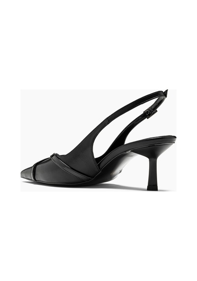 Ewa Siyah Cilt Sivri Burunlu Stiletto Kadın Ayakkabı