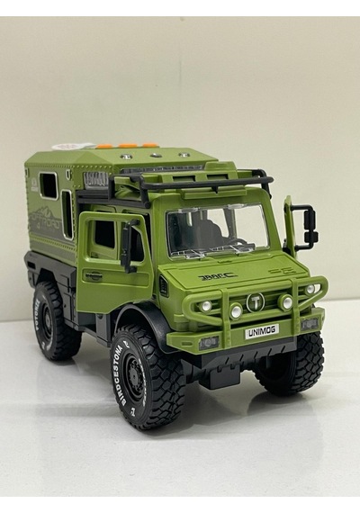 Scowetto Sürtmeli Işıklı Müzikli Off Road Karavan Açılabilir Kapılar 18 Cm Müzikli Of Road Karavan - Haki
