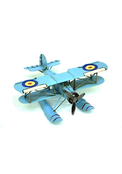 Dekoratif Metal Uçak Çift Kanatlı C0221 Model