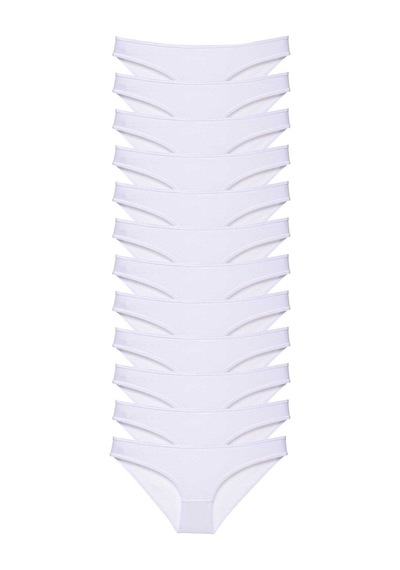 Royaleks 12 adet Süper Eko Set Likralı Kadın Slip Külot Beyaz RYL-EKO11005 Beyaz