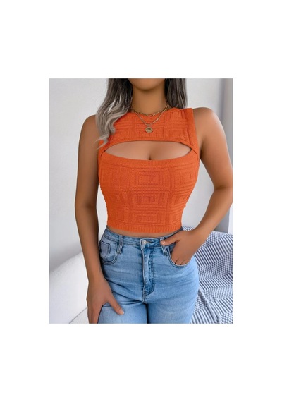 Butik İstanbul Kadın Askılı Bisiklet Yaka Güpüs Dekolteli Triko Crop Bluz Turuncu Butik İstanbul Kadın Askılı Bisiklet Yaka Güpüs Dekolteli Triko Crop Bluz Turuncu