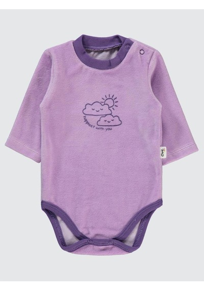Civil Baby Bulut Baskılı 1-18 Ay Çıtçıtlı Badi Lila