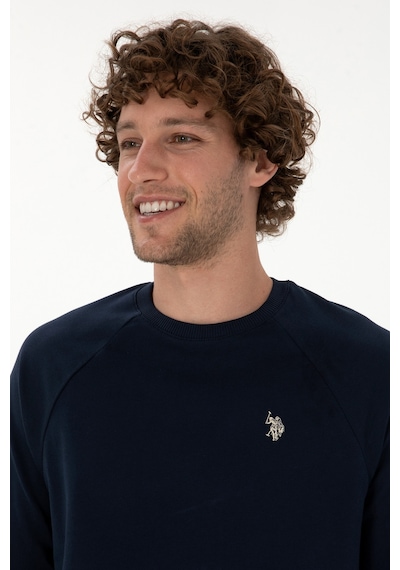 U.S. Polo Assn. Erkek Regular Fit Bisiklet Yaka Lacivert İnce Basic Sweatshirt 50313752-VR033