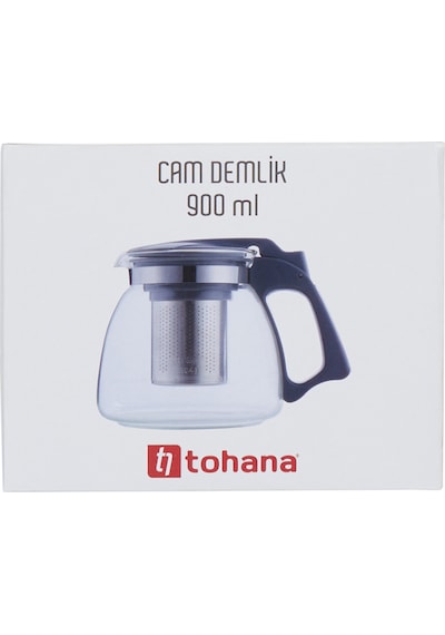 Perotti Isıya Dayanıklı Cam Demlik Süzgeçli Bitki Demliği 900 ML Şeffaf