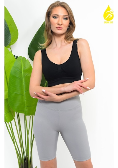 Sh Mağazacılık Kadın Modal Crop Top Büstiyer Toparlayıcı Kalın Askılı Seamless Dikişsiz Örme Bustiyer
