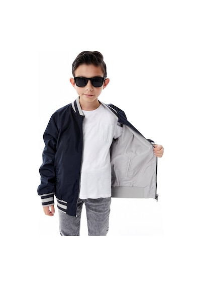 Benitto Kids Erkek Çocuk Kapüşonlu Çift Taraflı Mevsimlik Yağmurluk 51364 Lacivert