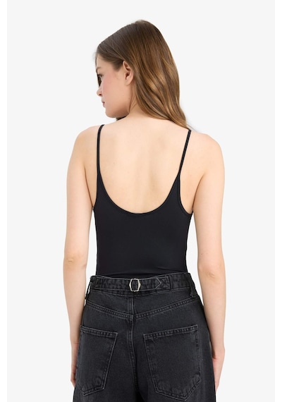 Defacto Basic Düz Askılı Siyah Çıtçıtlı Body F4207ax25smbk81 Siyah