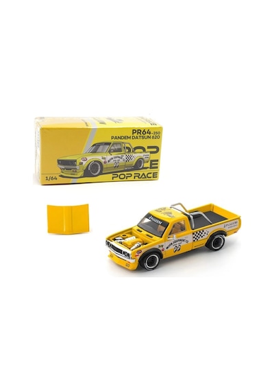 Pop Race Pandem Datsun 620 Moon Equipped Sarı 1:64 Diecast Model Araba Pr64-250