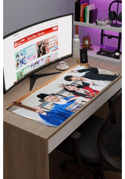 Mr Plankton K Drama Kdrama V3 90x40 Xxl Gaming Kauçuk Kaymaz Taban Mouse Pad Fare Altlığı