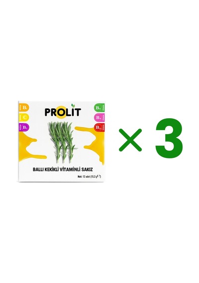 Prolit Ballı Kekikli Vitamin Destekli Fonksiyonel Sakız 3 Lü Avantaj Paketi