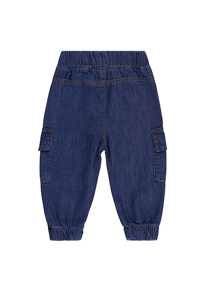 Civil Baby Kargo Cepli İnce Kot 6-18 Ay Pantolon - Mavi Koyu Mavi