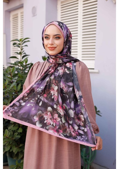 Mimiyum Ross Kraşli Şal Sarmaşık Güller Şeker Pembe