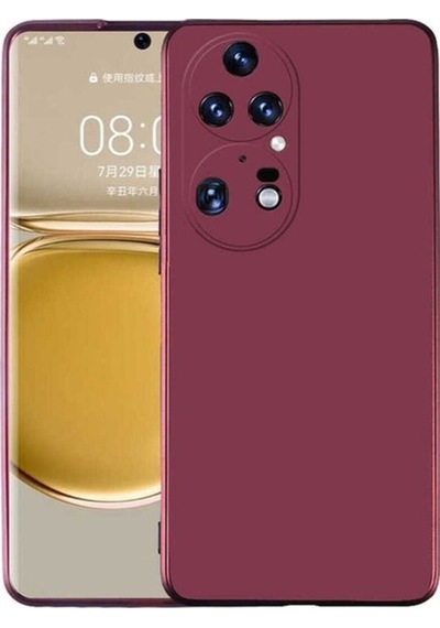 Huawei P50 Pro Kılıf Zore Premier Silikon Kapak Mürdüm
