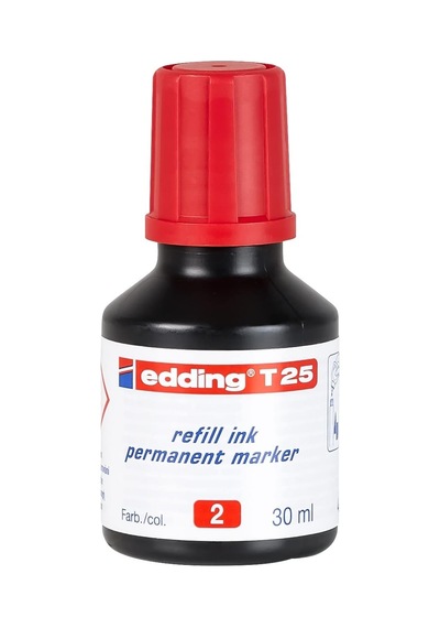 T 25 Permanent Yedek Mürekkep - Kalıcı Mürekkep - Kırmızı - 25 Ml Genel
