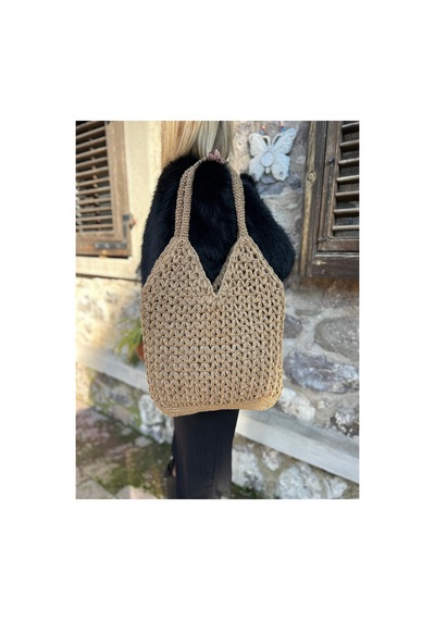Melonndesign . Bags Hasır El Örgüsü Fıstıklı Çanta