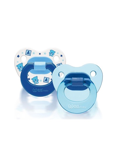 438 Wee Baby 2'li Damaklı Emzik No:2 Mavi